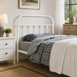 Enhance Your Bedroom with a 90cm White Metal Headboard