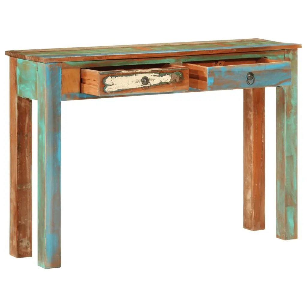 Console Table 110x30x75 cm Solid Reclaimed Wood 2 Drawers Entryway Hallway Storage