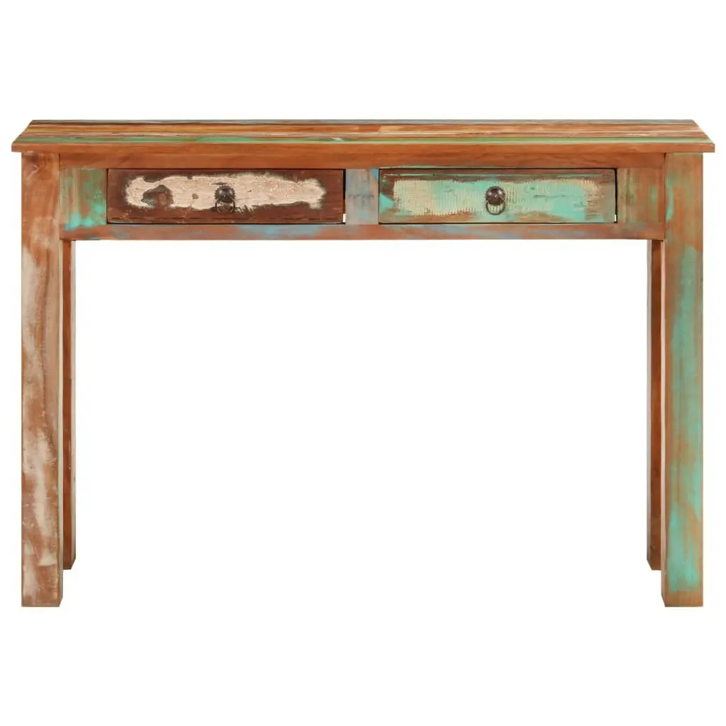 Console Table 110x30x75 cm Solid Reclaimed Wood 2 Drawers Entryway Hallway Storage