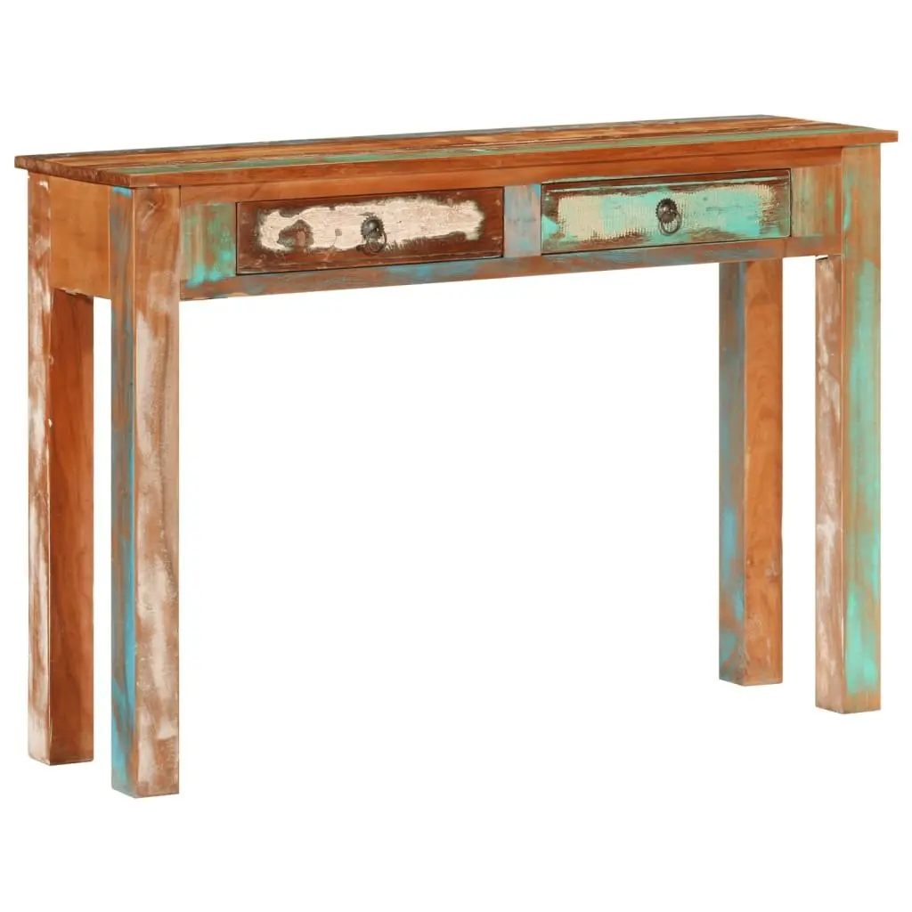 Console Table 110x30x75 cm Solid Reclaimed Wood 2 Drawers Entryway Hallway Storage