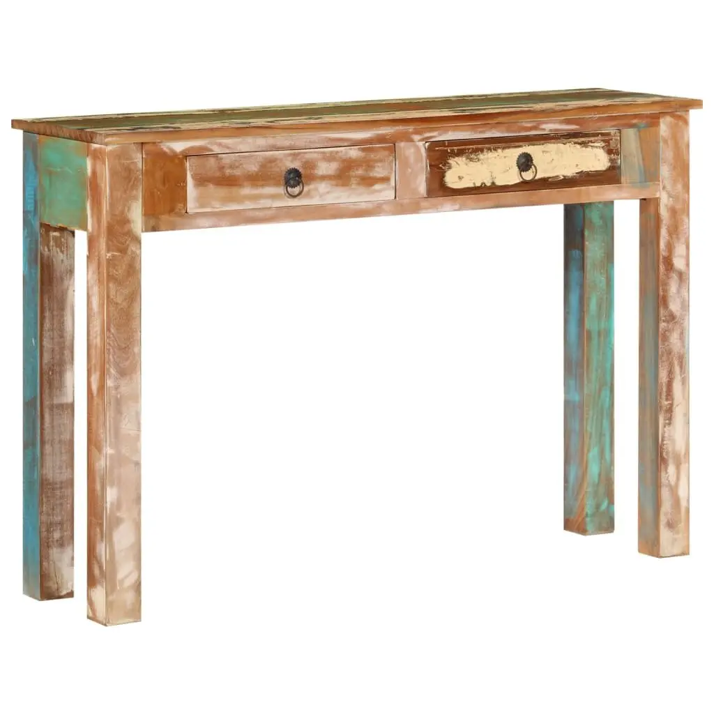 Console Table 110x30x75 cm Solid Reclaimed Wood 2 Drawers Entryway Hallway Storage