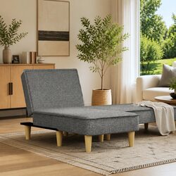 Versatile Dark Grey Chaise Longue with Sleeping Function