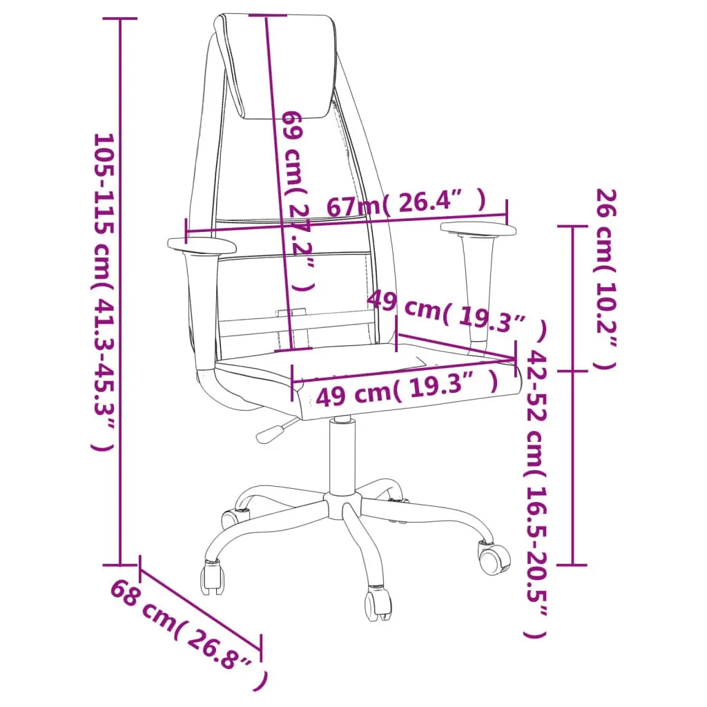 Office Chair Height Adjustable Black Mesh Fabric Swivel Desk Seat