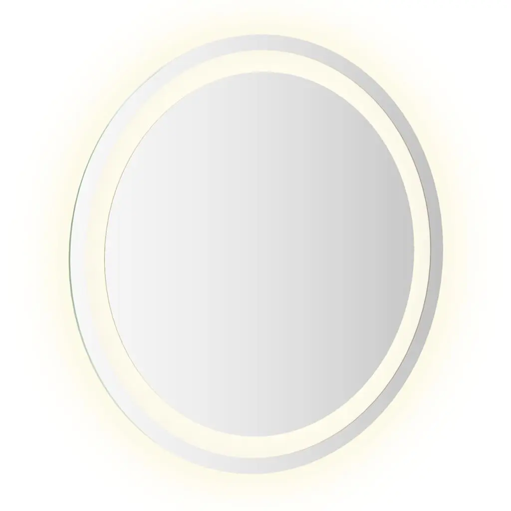 LED Bathroom Mirror 50cm Round Integrated Lights USB Powered Wall Mount