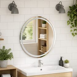 Illuminated Round Bathroom Mirror - Modern 70cm Decor