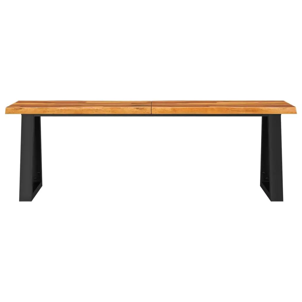 Solid Wood Bench 140 cm Live Edge Acacia Dining Room Hallway Seating Furniture