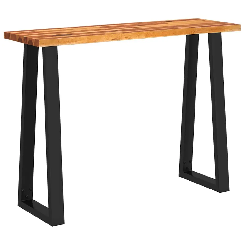 Console Table 110cm Live Edge Solid Acacia Wood Top U Shaped Steel Legs