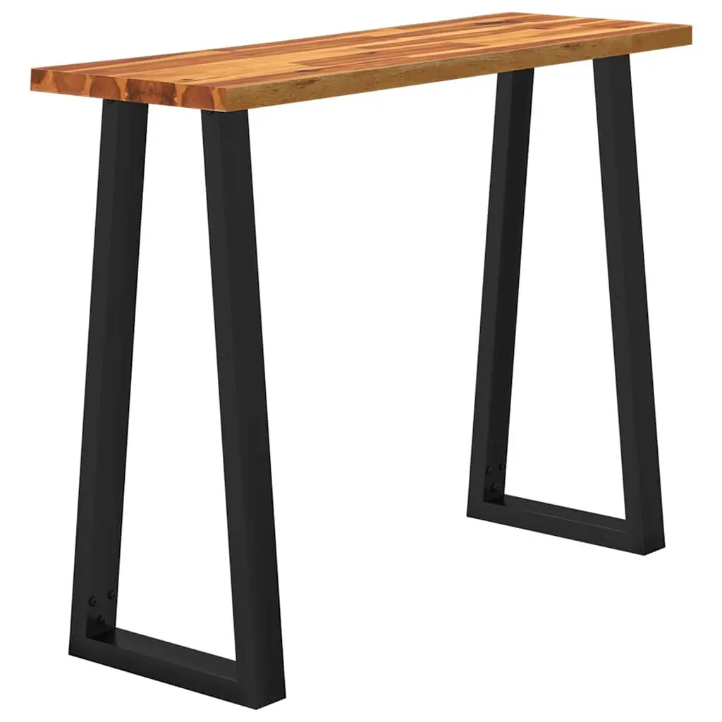 Console Table 110cm Live Edge Solid Acacia Wood Top U Shaped Steel Legs