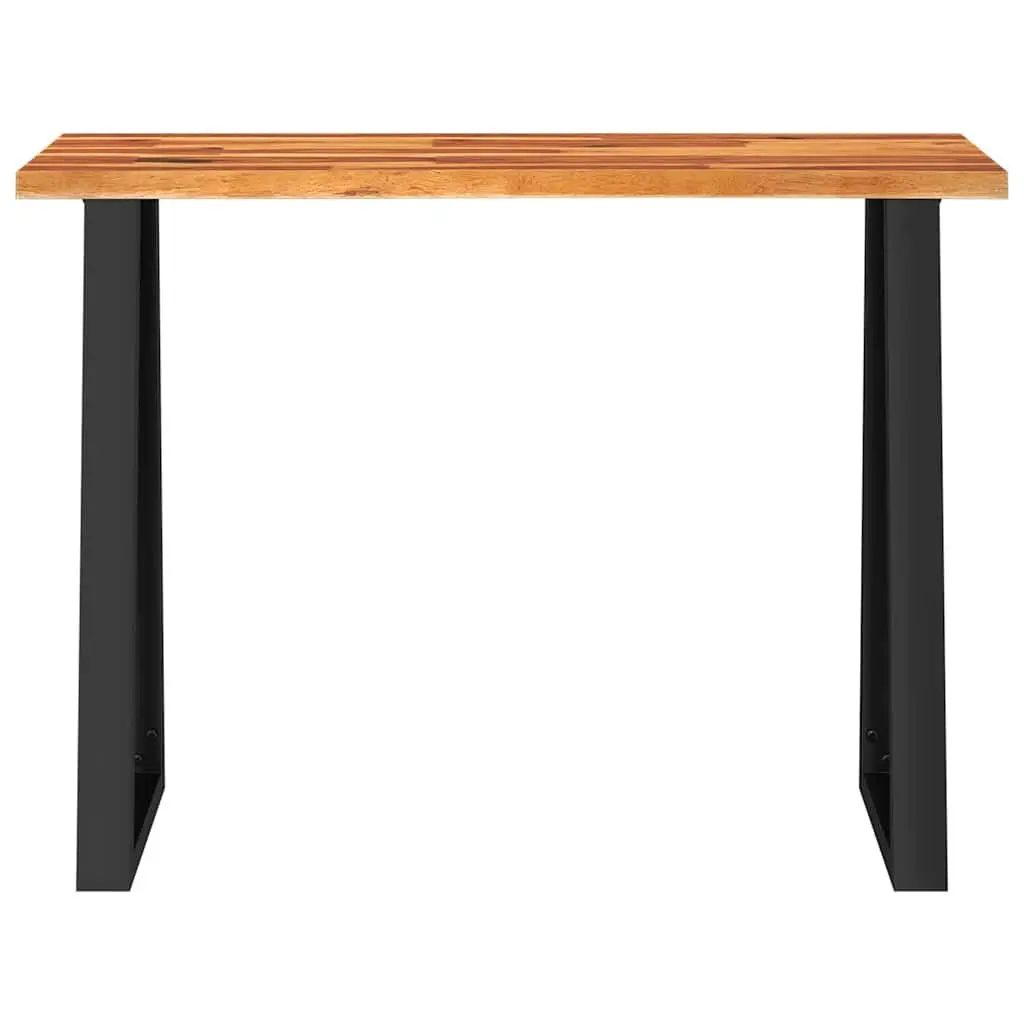 Console Table 110cm Live Edge Solid Acacia Wood Top U Shaped Steel Legs