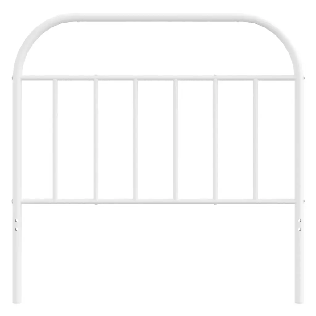 Metal Headboard 107 cm White Powder-Coated Steel Sturdy Legs Back Support