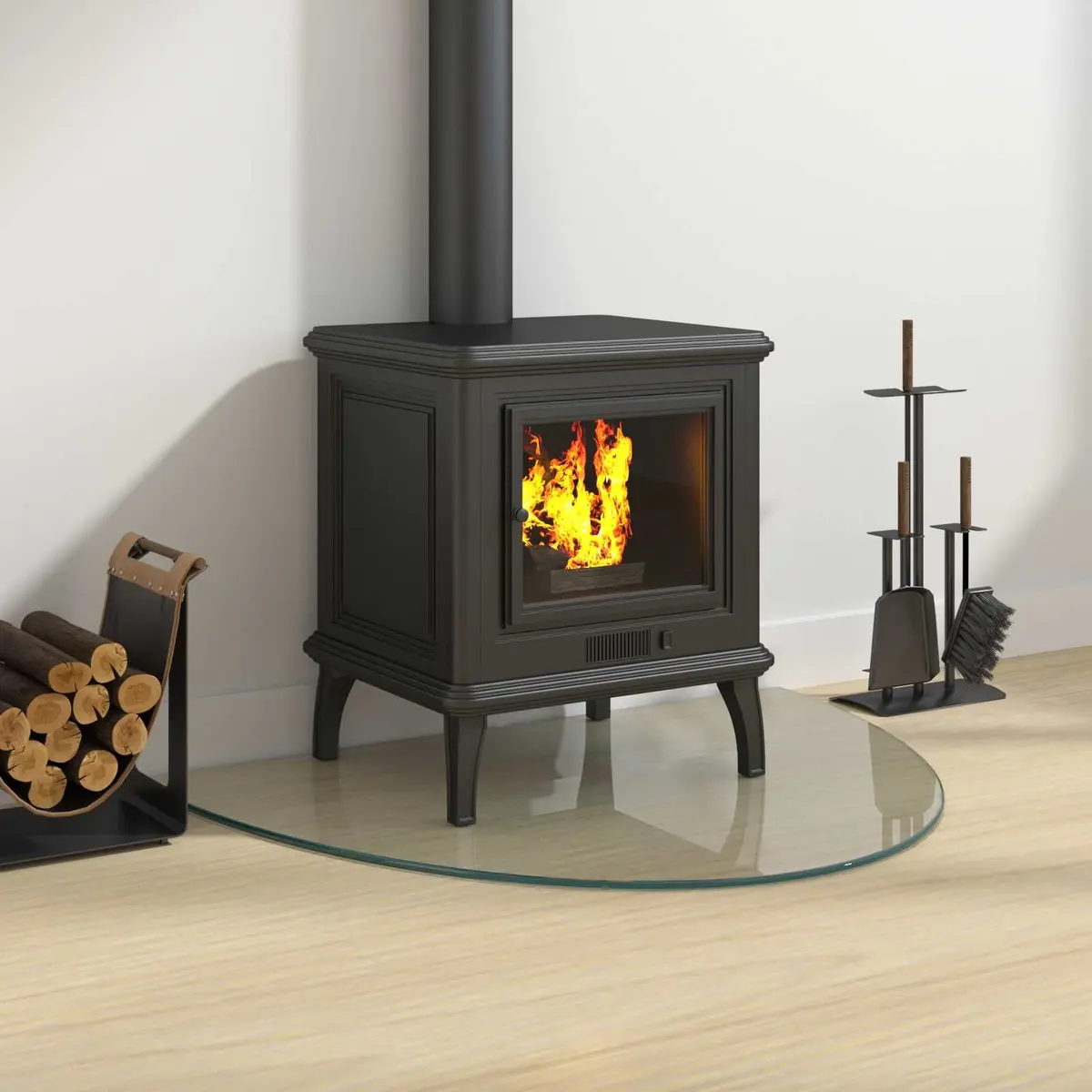 Fireplace Glass Plate 800x600mm Heat Resistant Tempered Glass Hearth Protection Pad