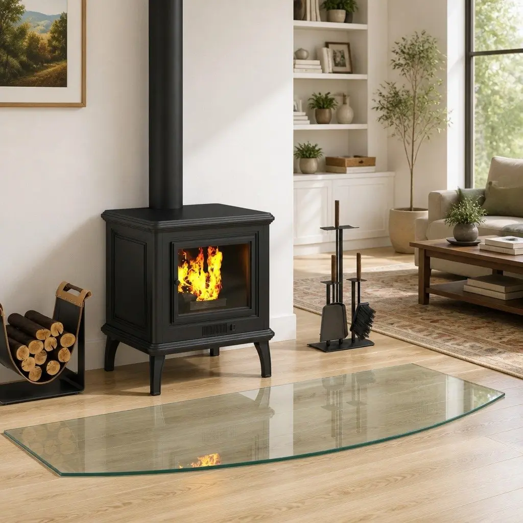 Fireplace Glass Plate 120 x 50 cm Heat Resistant Transparent Floor Protector