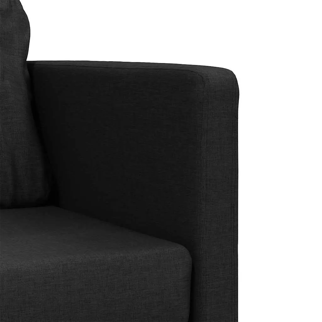 Floor Sofa Bed 2-in-1 Convertible Sleeper Loveseat Black Fabric Folding