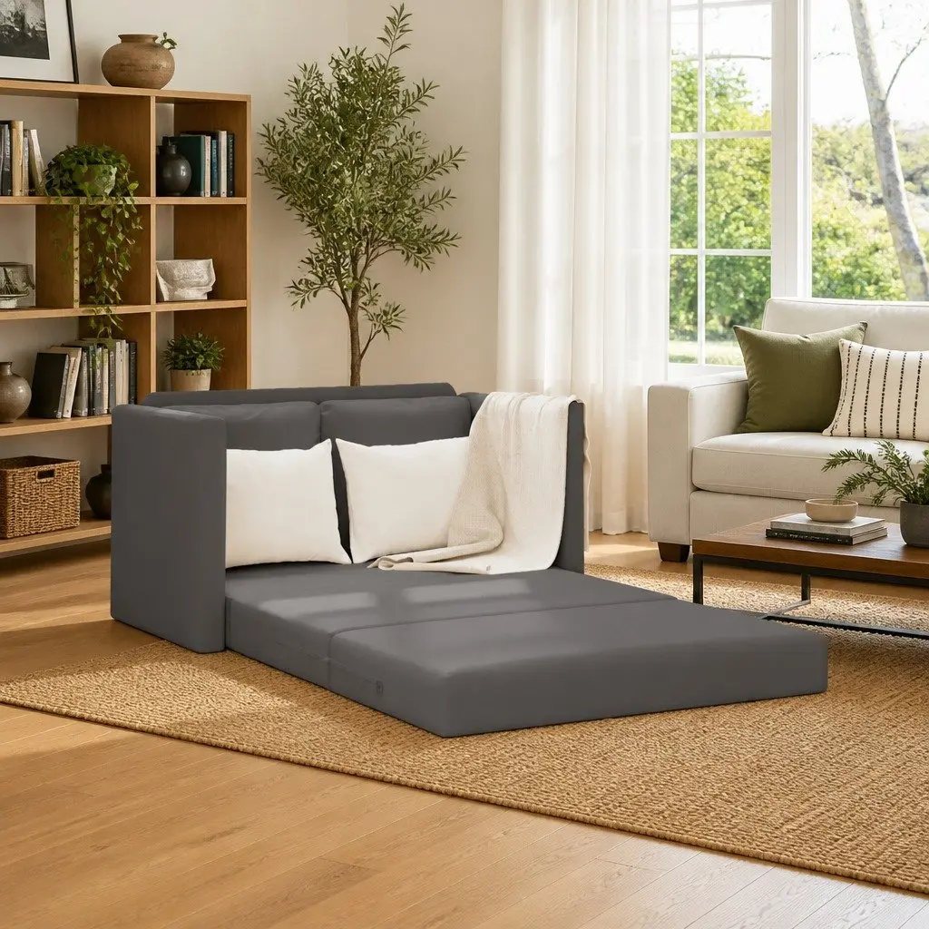 Grey 2-in-1 Floor Sofa Bed
