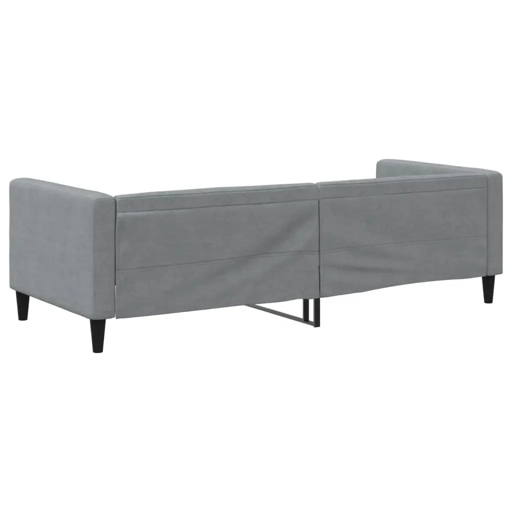 Day Bed Sofa Couch 90x190 cm Fabric Grey Sleeper Guest Bedroom Living Room