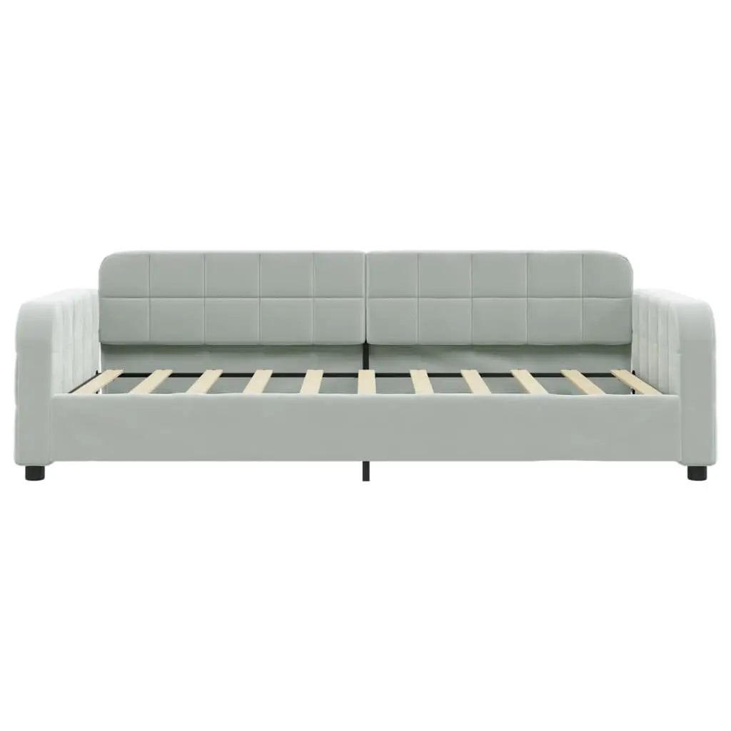 Day Bed Sofa 90x190cm Grey Velvet Modern Couch for Living Room and Guest Bedroom