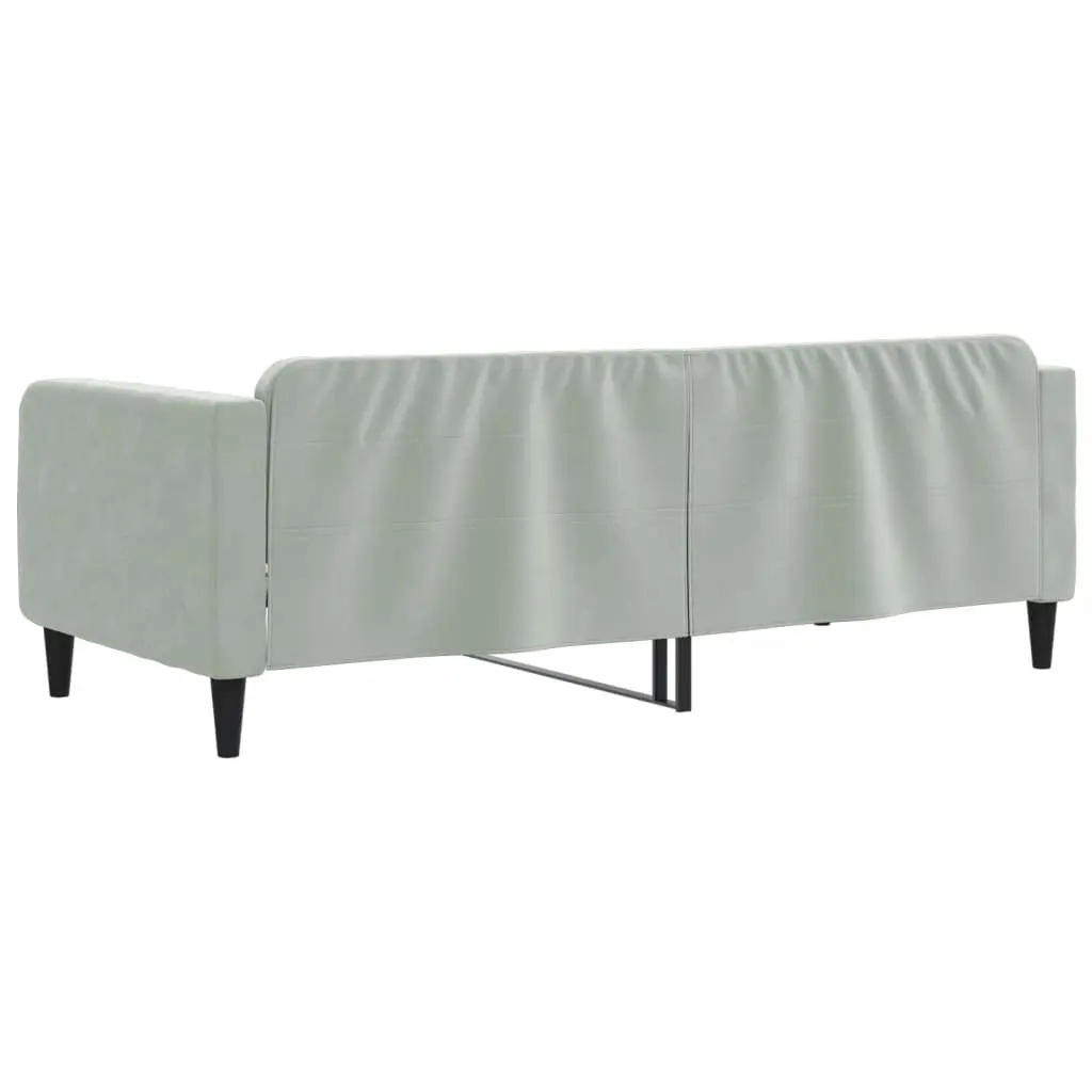 Day Bed Sofa Bed 90x190 cm Grey Velvet Modern Couch