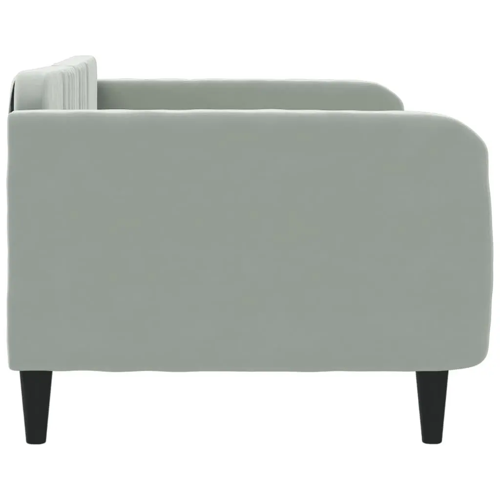 Day Bed Sofa Bed 90x190 cm Grey Velvet Modern Couch