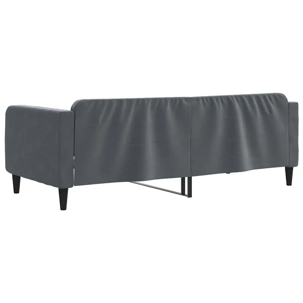 Day Bed Sofa Bed Frame Velvet Grey 90x190 cm Sleeping Couch Guest Furniture