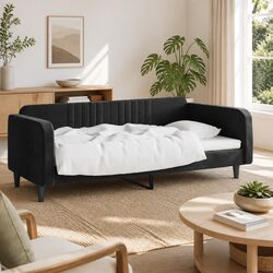 Day Bed Sofa Bed 90x190 cm in Black Velvet for Your Home