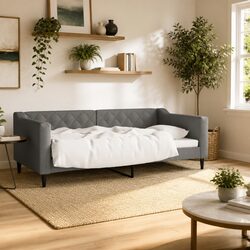 Transform Your Space with the Grey Fabric 90x190cm Day Bed