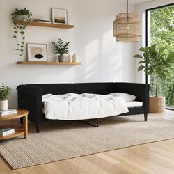 Versatile Day Bed Sofa in Black Velvet for Any Space