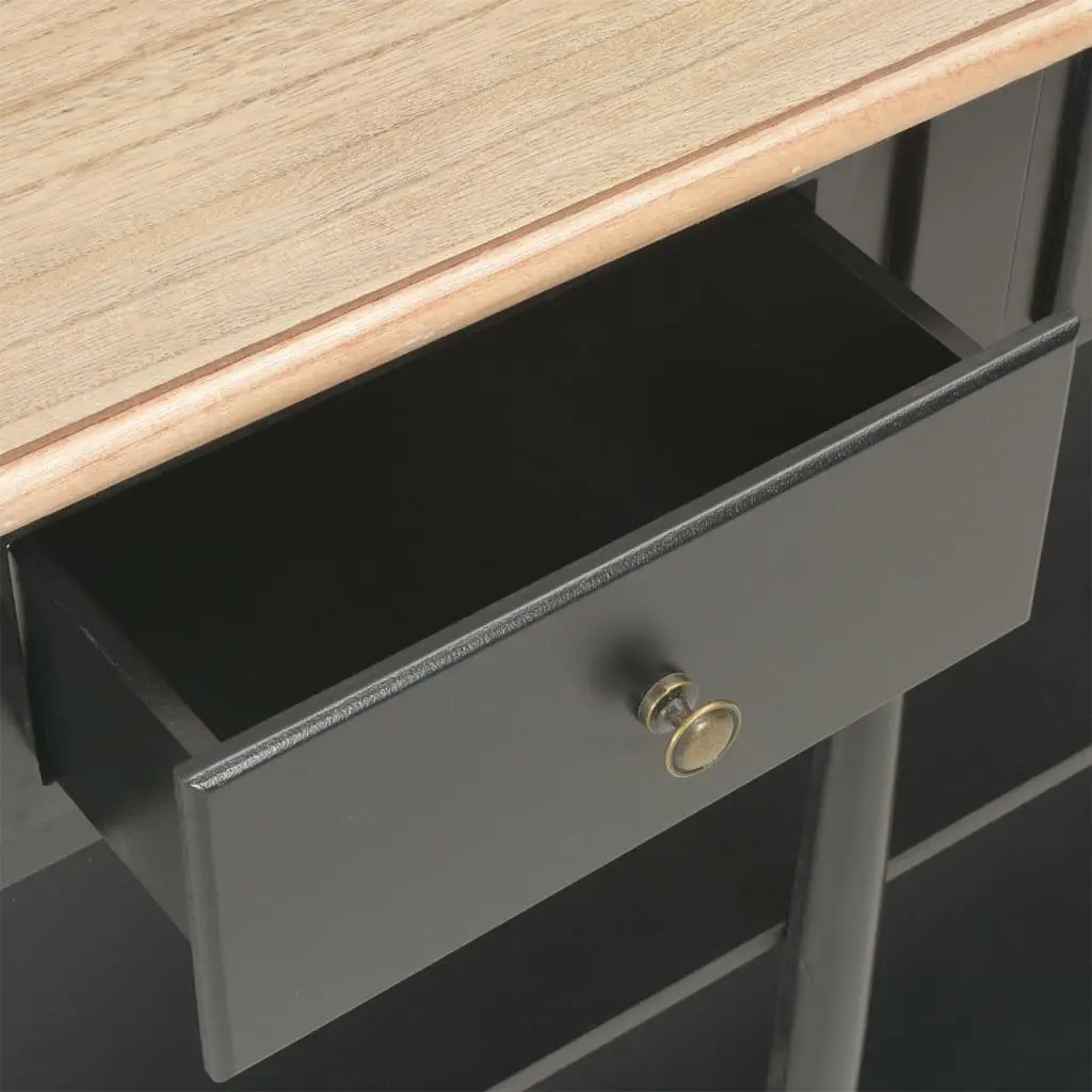 Console Table Black 110x30x76cm Entryway Storage Drawers Shelves