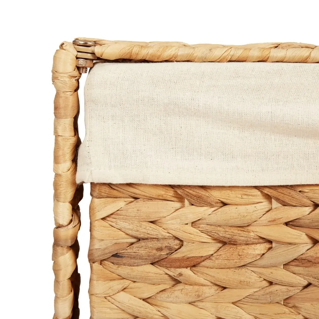 Laundry Basket 44x34x64 cm Brown Water Hyacinth Storage Hamper with Lid and Handle