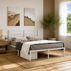 Elevate Your Bedroom with a White Metal Bed Frame