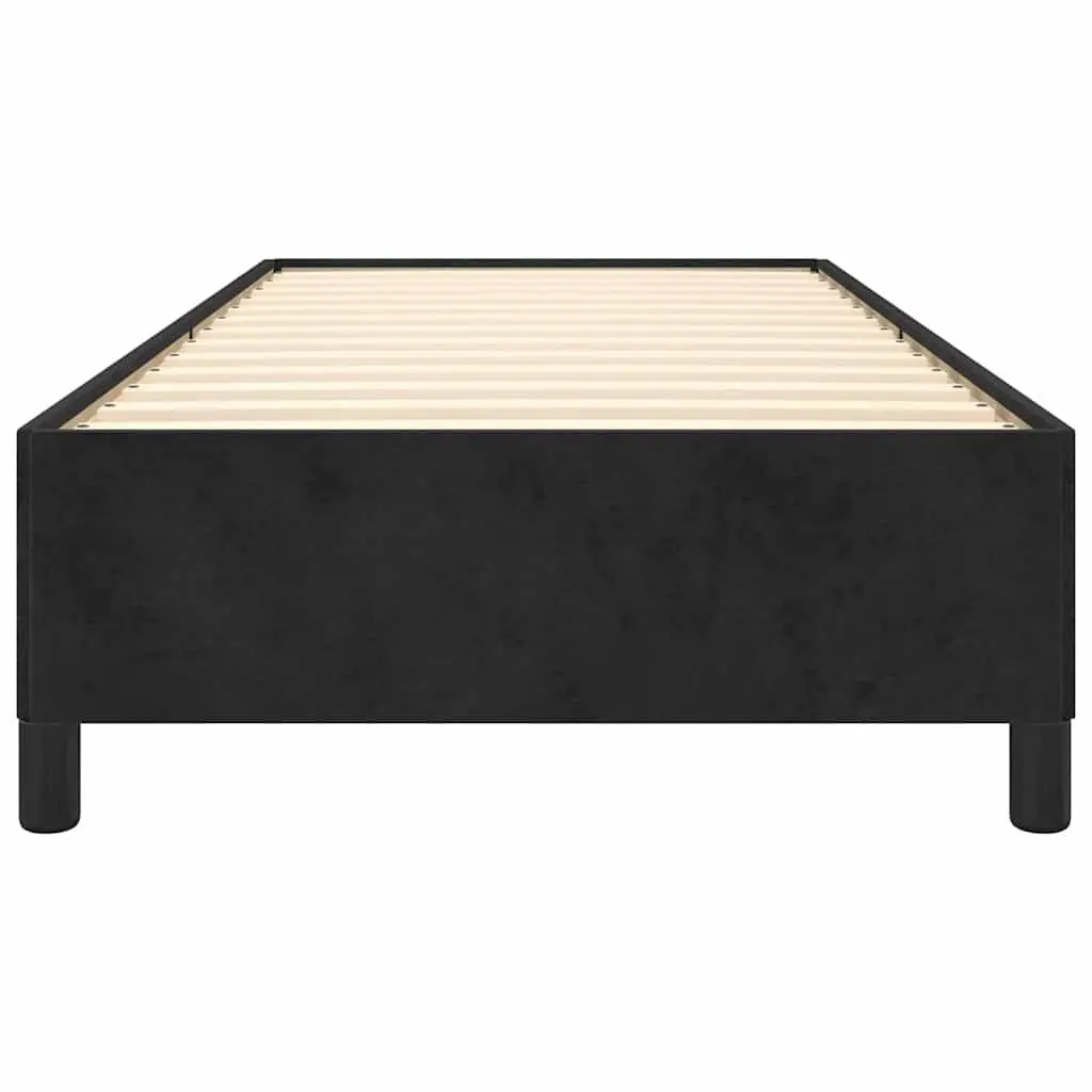 King Single Platform Bed Frame Sturdy Construction Velvet Upholstered Black Bedroom Furniture