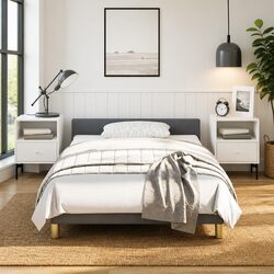 Stylish Grey Fabric Bed Frame for Your Bedroom Oasis