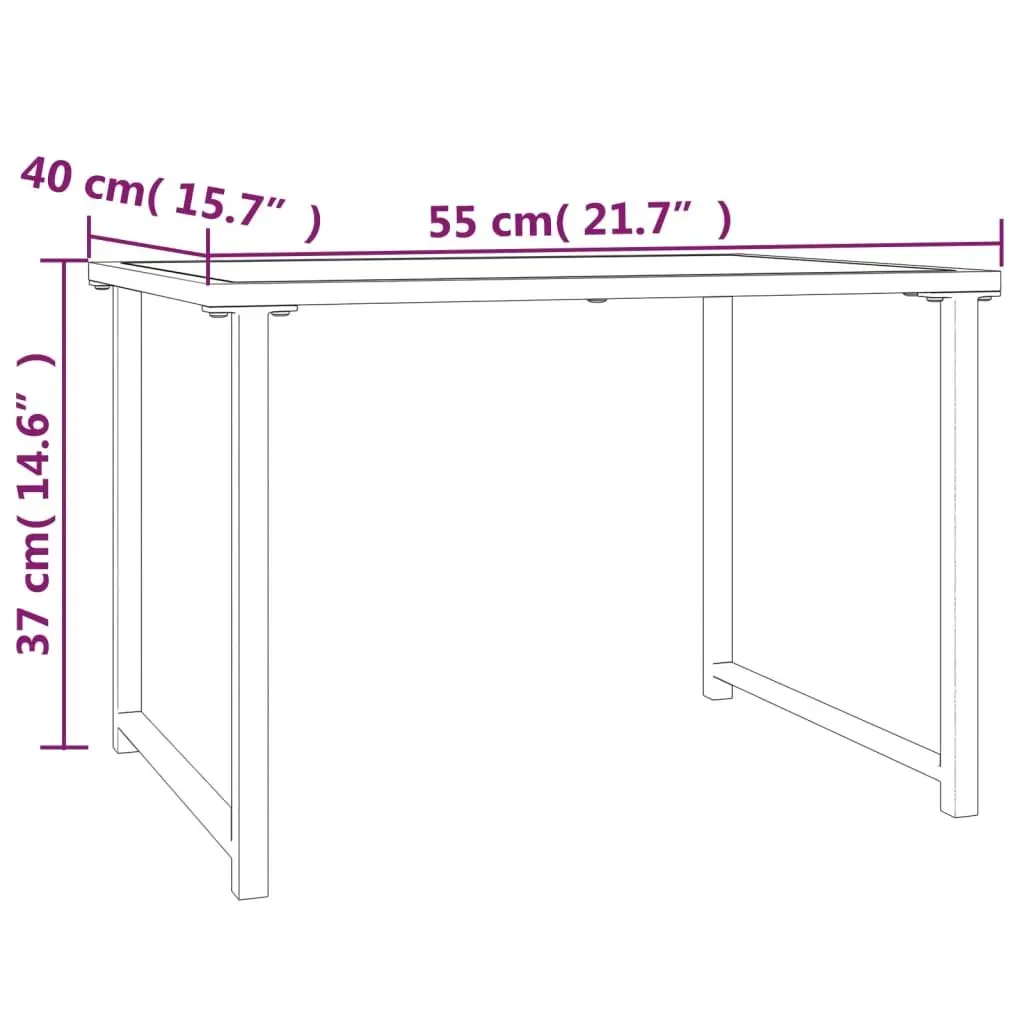 Garden Table Anthracite 55x40x37cm Outdoor Patio Steel Frame Leisure Furniture