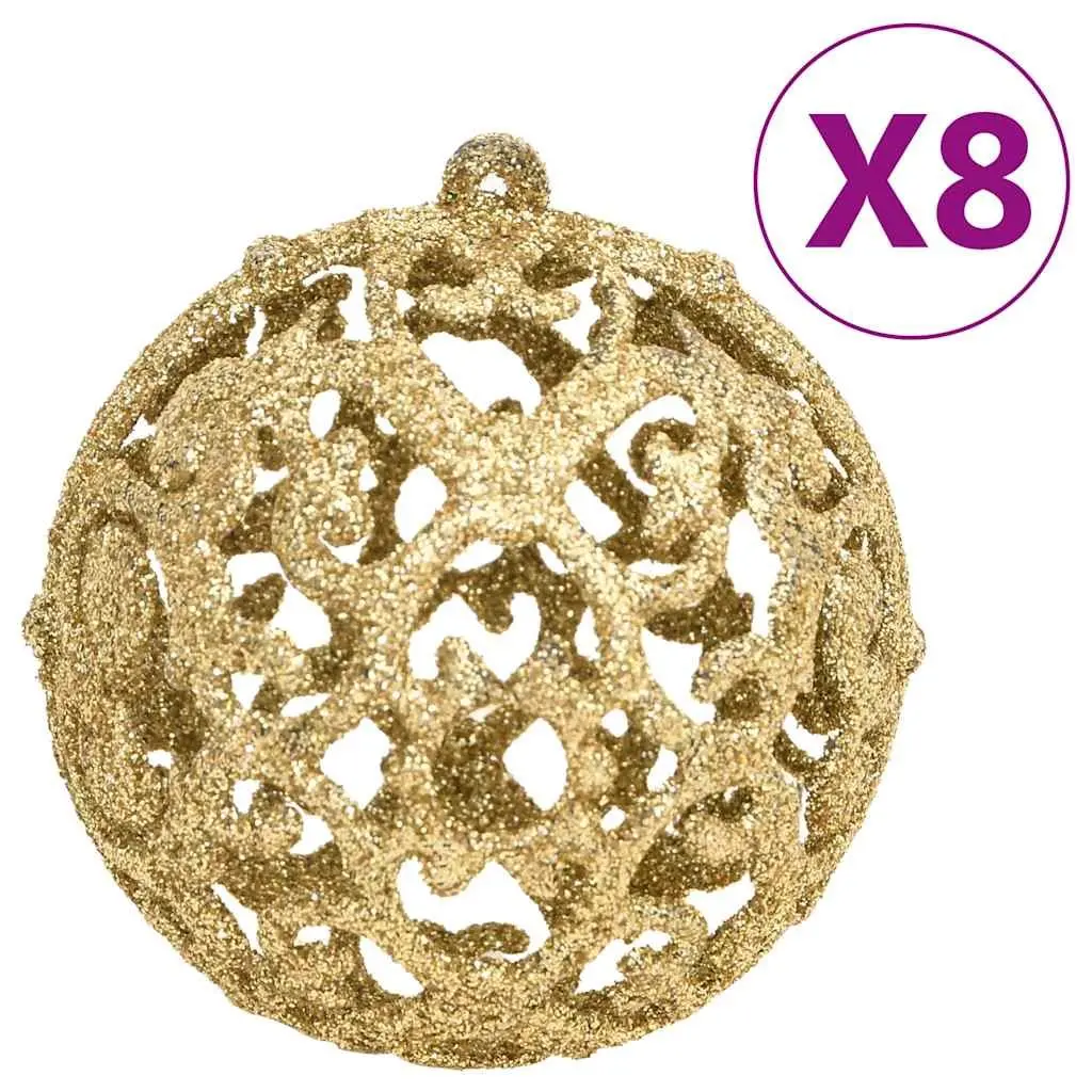111 Piece Christmas Bauble Set Gold Shatterproof Ornaments Multiple Sizes Styles