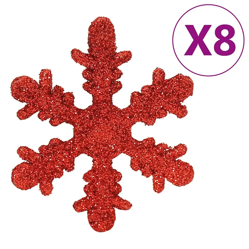 Red Christmas Bauble Set 111 Piece Shatterproof Polystyrene Ornaments Tree Decorations