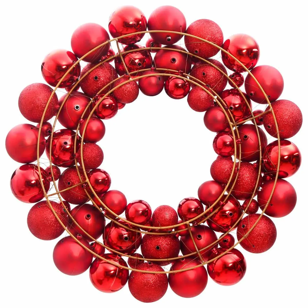 Christmas Wreath 45cm Red Shatterproof Holiday Door Decoration