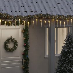 Christmas Icicle Light 100 LEDs Warm White 10m String Indoor Outdoor Decoration