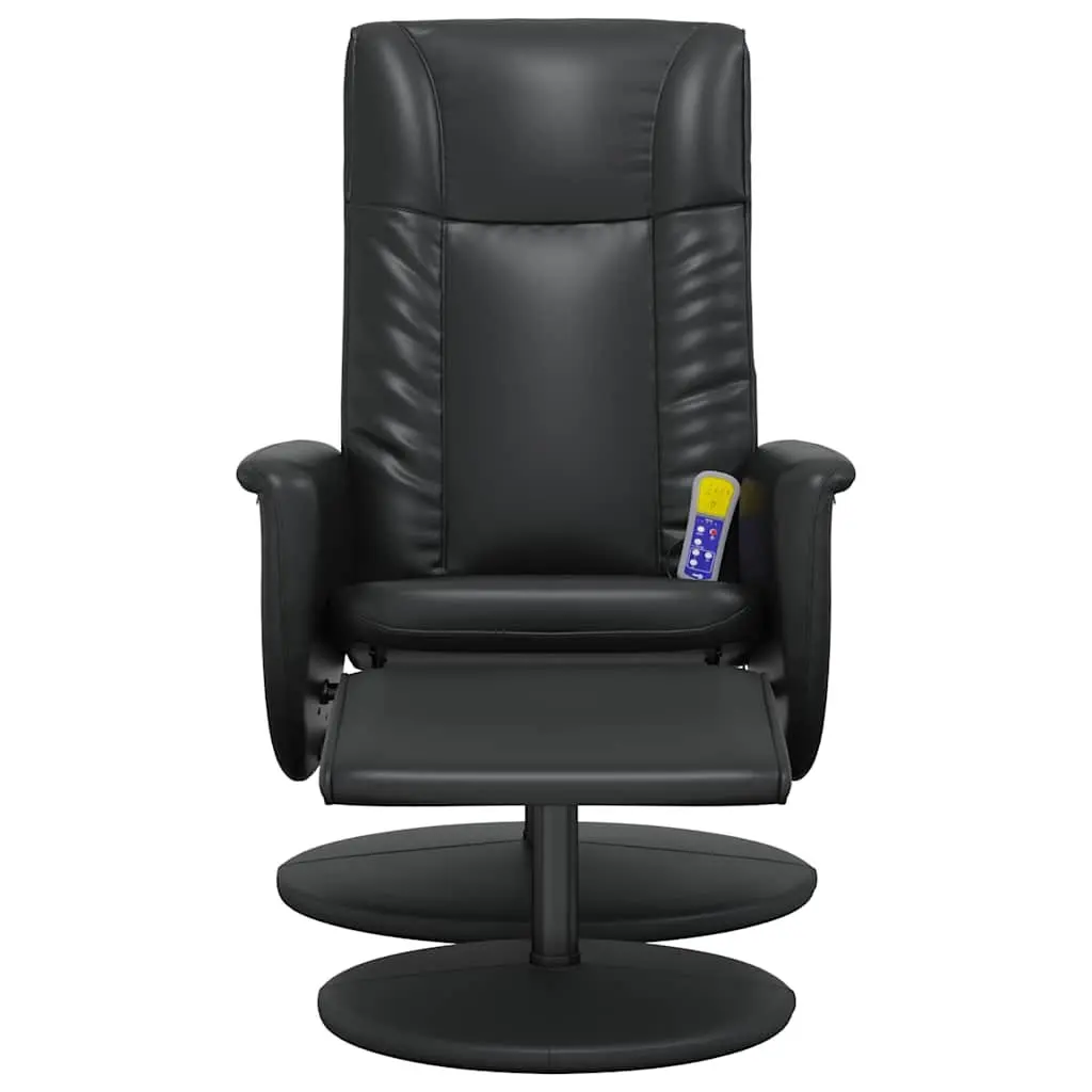 Massage Recliner Chair with Footstool 360 Degree Swivel 6 Point Vibration Massage Black