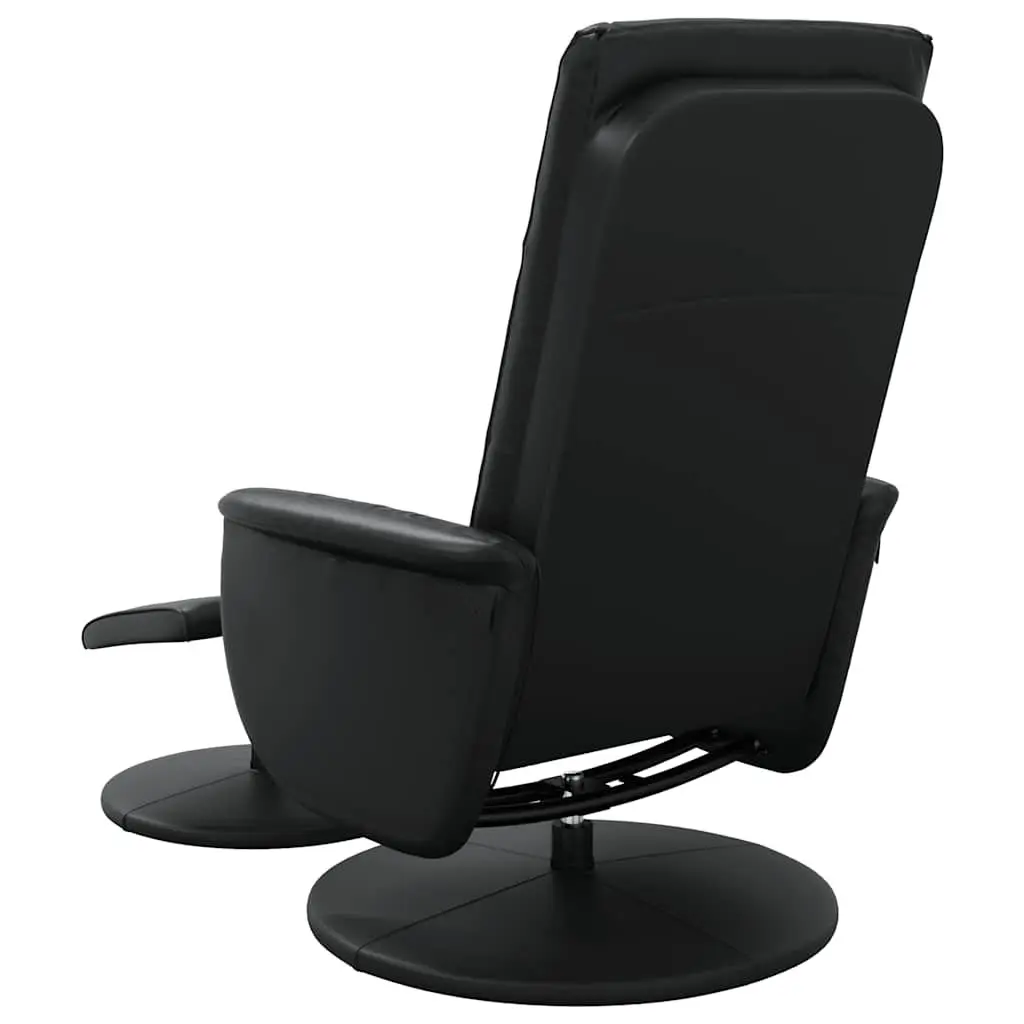 Massage Recliner Chair with Footstool 360 Degree Swivel 6 Point Vibration Massage Black