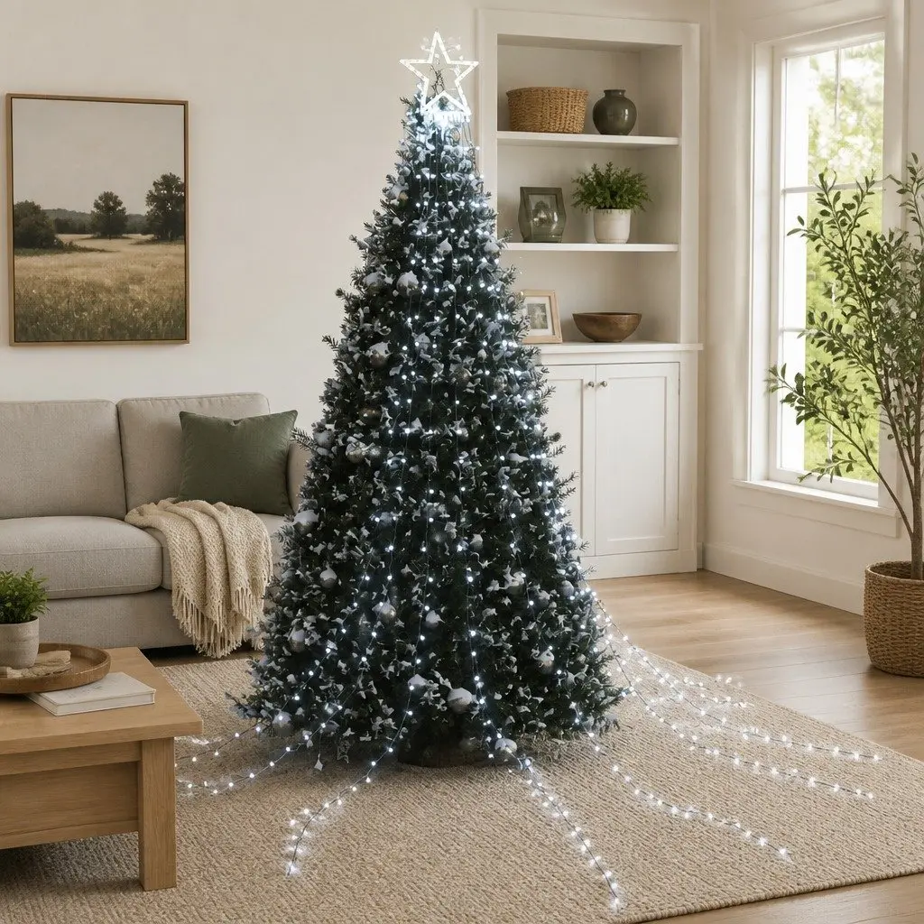 Christmas Tree Light 320 Cold White LEDs 8 Modes Waterproof Indoor Outdoor