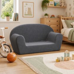 Stylish Anthracite 2-Seater Lounge Sofa for Kids