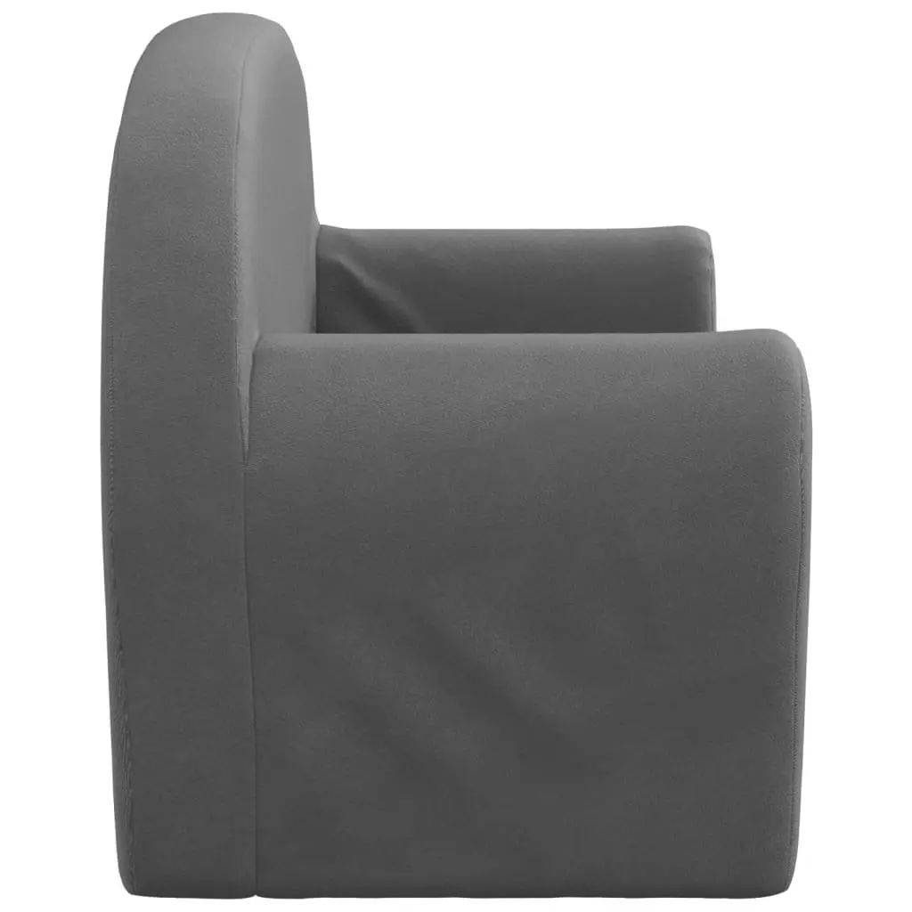 Kids Sofa 2-Seater Anthracite Soft Plush Couch Children's Lounge Chair