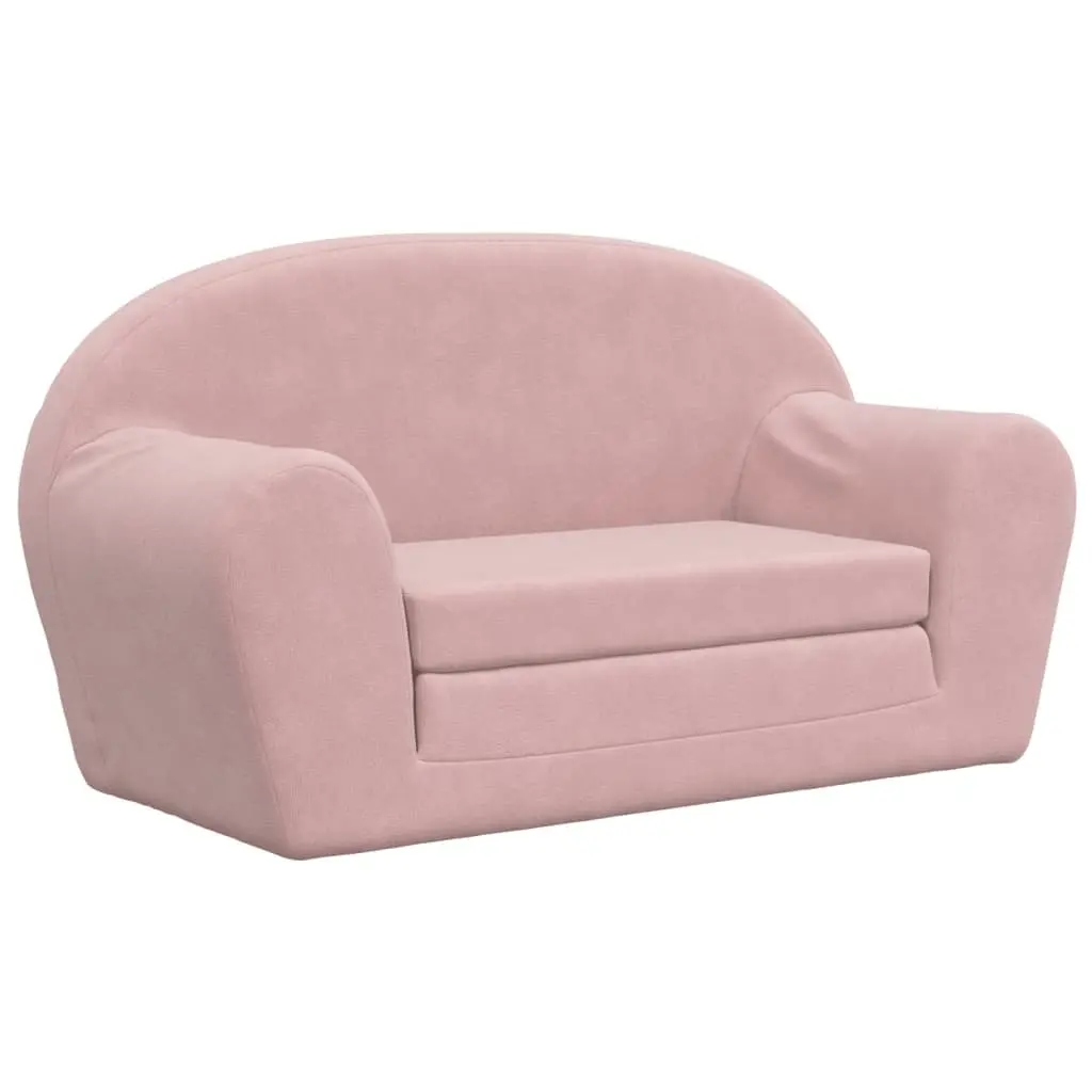 Kids Sofa Bed 2-Seater Soft Plush Convertible Armchair Folding Children Couch