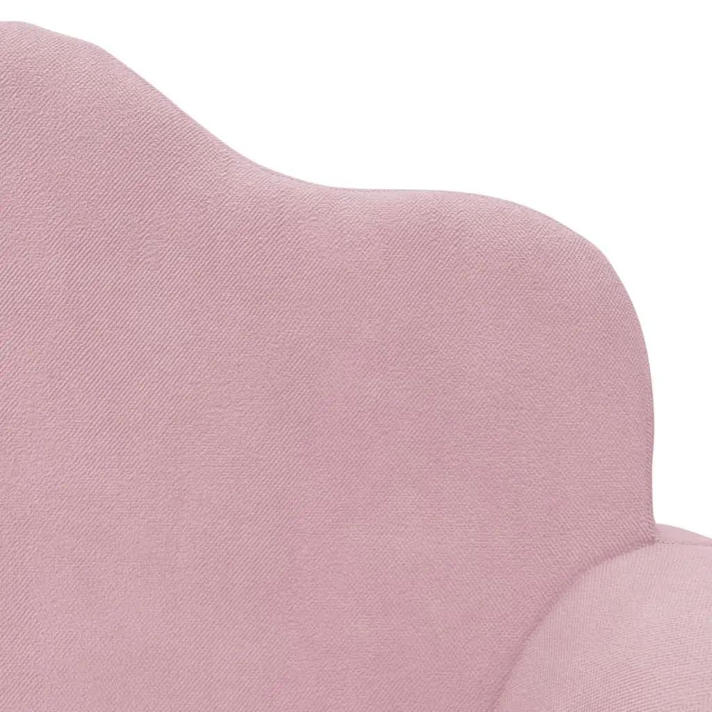 Kids' 2-Seater Sofa Pink Soft Plush Couch Children Furniture Playroom Reading