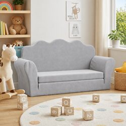 Stylish Kids Sofa Bed 2-Seater Grey for Your Space