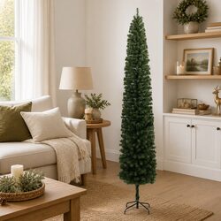 Space-Saving 270cm Green Artificial Christmas Tree