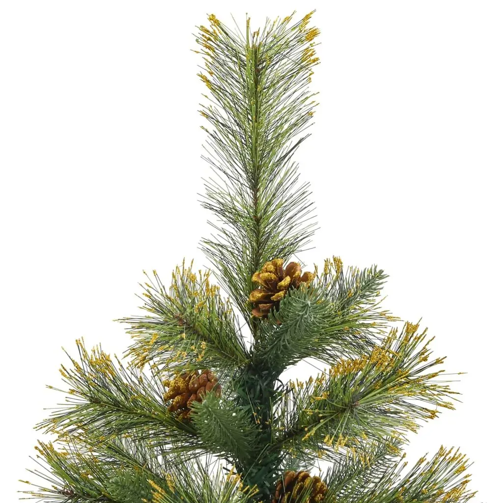 Artificial Christmas Tree 150cm Green Hinged Construction with Pine Cones