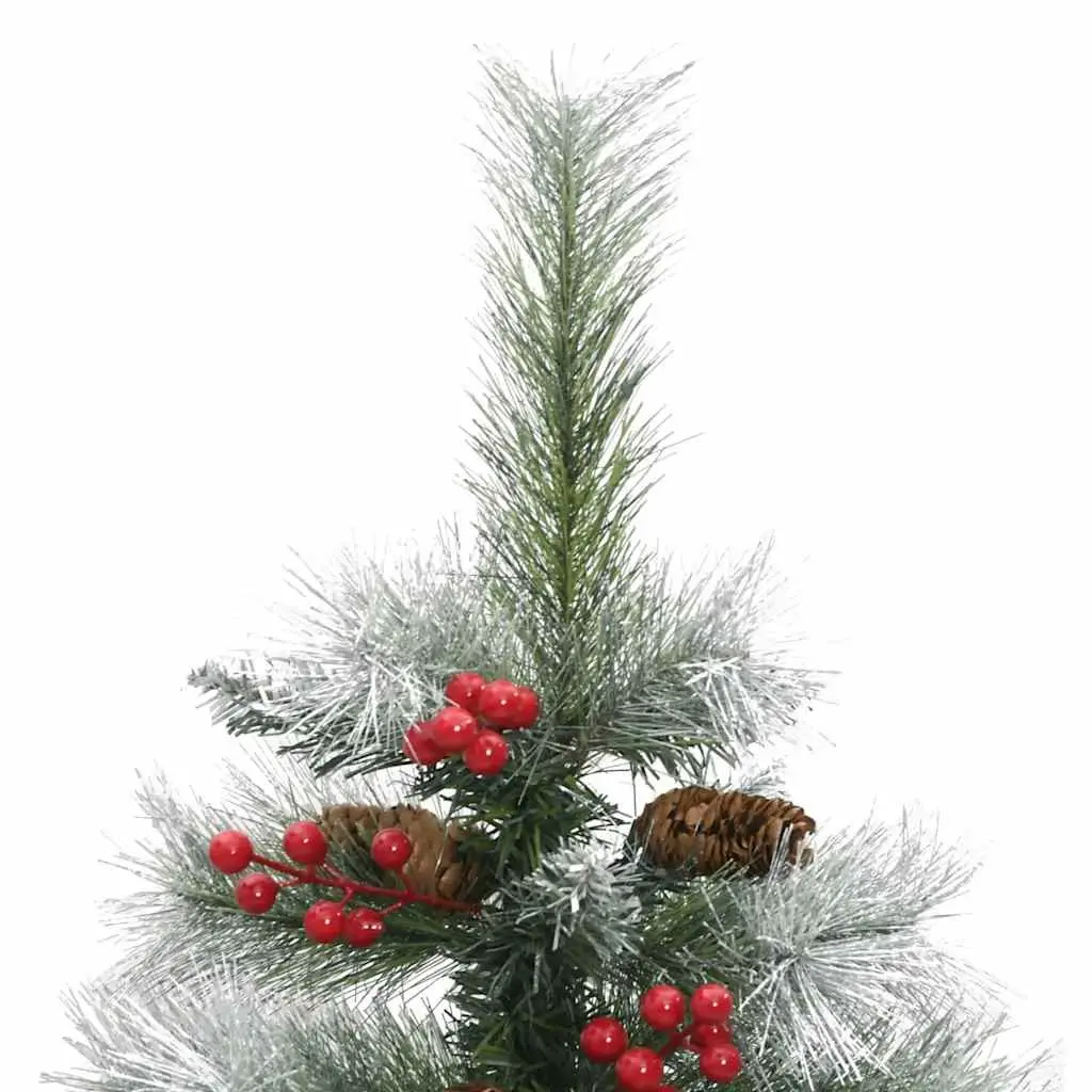 Artificial Christmas Tree 120cm White Hinged with Cones and Berries