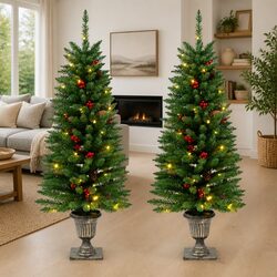 Artificial Christmas Tree 120cm LED Lights Green Holiday Seasonal Home Decor