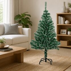 150cm Green Christmas Tree with Flocked Snow for Festive Decor