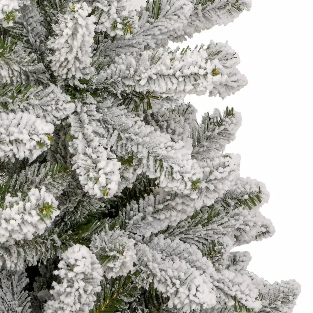 Artificial Christmas Tree 180cm Hinged White Flocked Snow Realistic PVC Tips